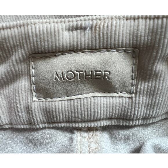MOTHER JEANS WOMENS 31 CORDUROY WIDE LEG PATCH POCKET ROLLER SKIMP CHALK NEW - Picture 3 of 11